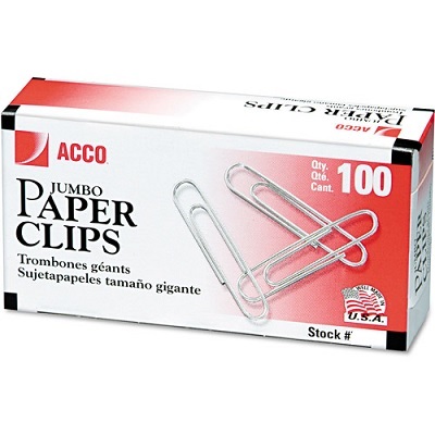 Paper Clips-#4 Jumbo Corrugated Silver