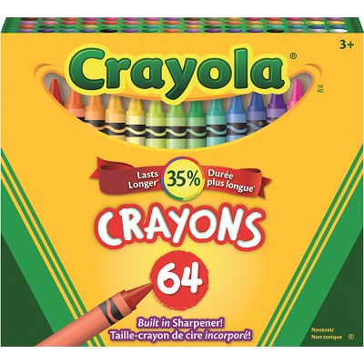 Crayons-Crayola 64 Colours/ Built-In Sharpener