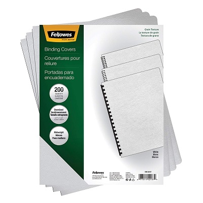 Binding Cover-Linen 8-3/4"X 11-1/4", White 200/Pack