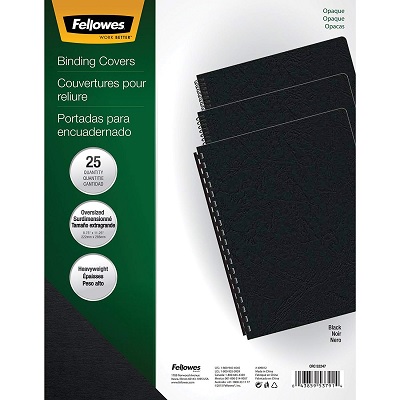 Binding Cover-Futura 8-3/4"X11-1/4", Black 25/Pack