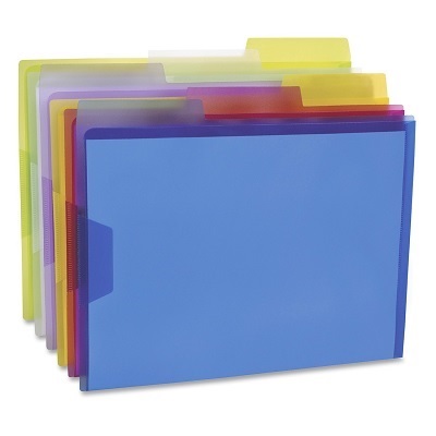 Folder-View, Poly Letter, Assorted 6/Pack