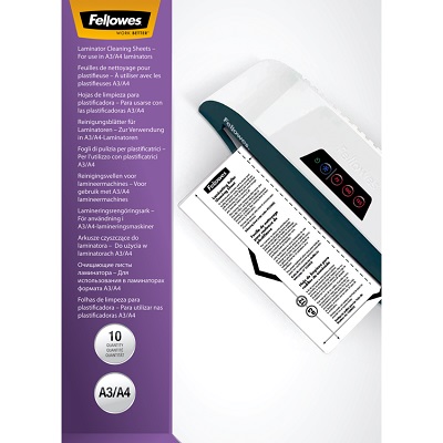 Laminator Cleaner-Fellowes, Cleaning Sheets 10/Pack
