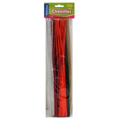 Chenille Stems-12In. Assorted Colours, 100/Pack