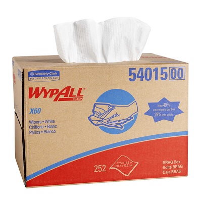 Cleaning Wipes-Wypall X60 Reinforced,White, 252/Carton