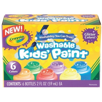 Paint-Crayola Washable, 6 Glitter Colours, 59Ml. Jars