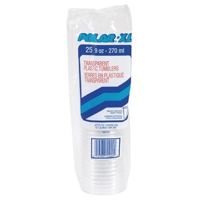 Cups-Polar Plastic, 9Oz. Flexible, Clear 25/Pack