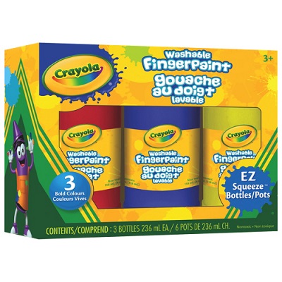 Paint-Crayola Washable Fingerpaint, 3 Colours 8 Oz. Assorted