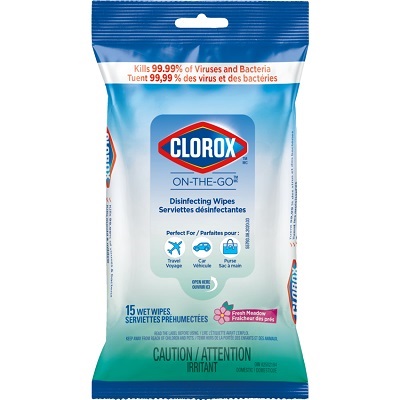 Disinfecting Wipes-Clorox On The Go, Fresh Meadow 15Ct 55796