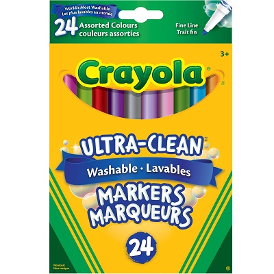Marker Set-Crayola Washable, Fine Line, 24 Colours