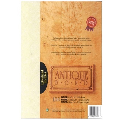 Paper-Antique Bond, Letterhead, Natural 400/Pack