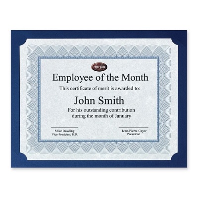 Certificate Presentation Cards-Linen Navy Blue 25/Pack