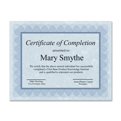 Certificate-Regent, Blue, No Seals, 100/Pack