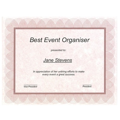 Certificate-Regent, Red, No Seals, 100/Pack