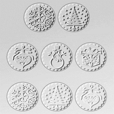 Seals-Christmas, Metallic Silver, Embossed 40/Pack