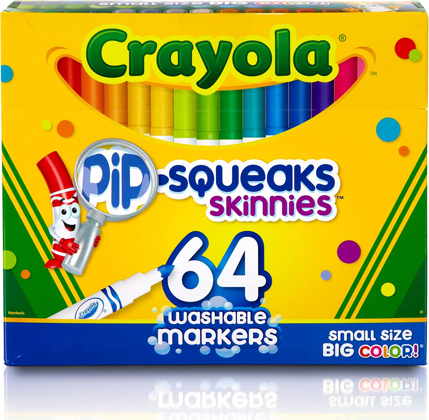 Crayola Pip-Squeaks Skinnies Washable Markers, 64 Count
