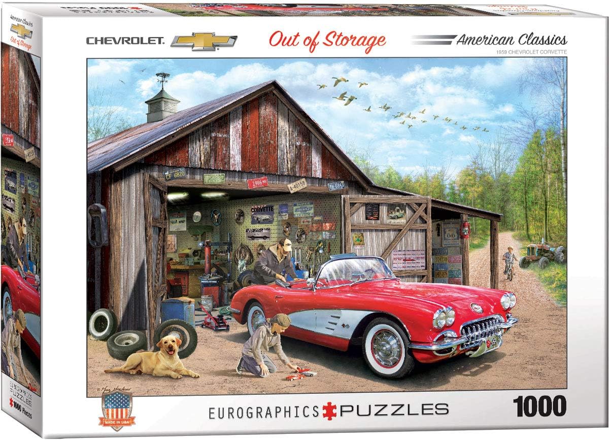 Eurographics Out of Storage (1959 Corvette) by Greg Girdano 1000-Piece Puzzle (FREE SHIPPING)