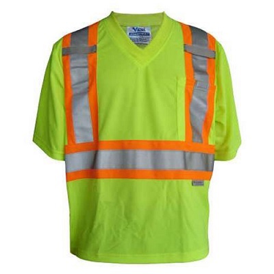 Shirt-Safety, Viking, Short Sleeve, Large Lime Green