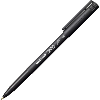 Pen-Roller, Uni-Ball Onyx, Fine Black ,12/pk
