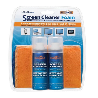 Screen Cleaner-Emzone, 2 60G Foaming/2 Microfiber Cloths