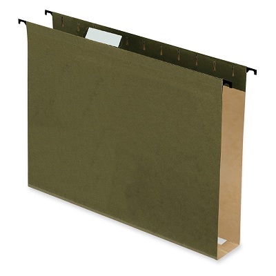 Folder-Hanging, Surehook, Letter, 2"Capacity, Standard Green,20/pk