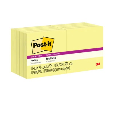 Notes-Post-It, Super Sticky 2X2 Yellow