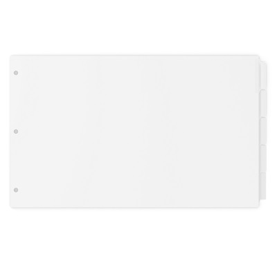 Index Dividers-Insertable Landscape 8.5X14 5 Tab Clear