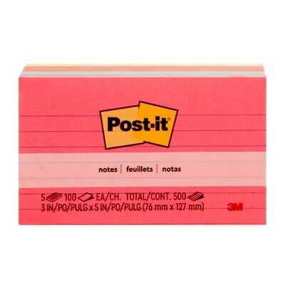 Notes-Post-It, Lined 3X5 Poptimistic Collection