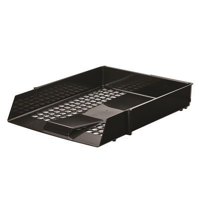 Desk Tray-Antimicrobial, Letter Front Load, Black