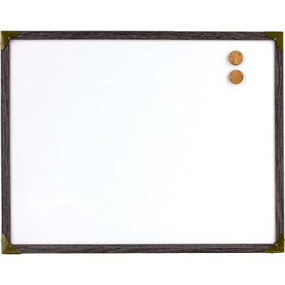 Marker Board-Quartet Wood Frame, Brass Finish 20" X 16"