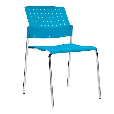 Chair-Stacking Sonic Armless Plastic, Buzz Blue
