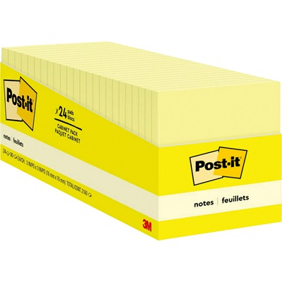 Notes-Post-It, Cabinet Pack 3X3 Yellow 24/Pack