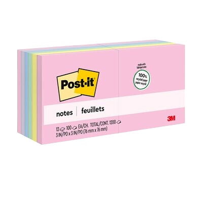 Notes-Post-It, Recycled 3X3 Sweet Sprinkles Collection