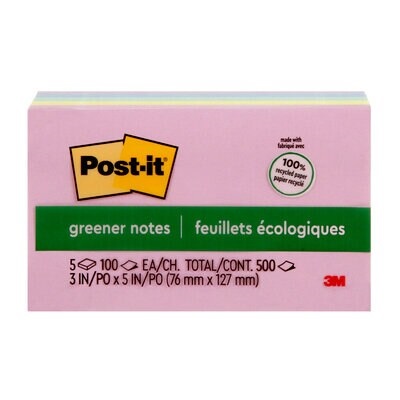 Notes-Post-It, Recycled 3X5 Sweet Sprinkles Collection