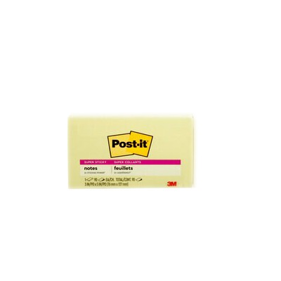 Notes-Post-It, Super Sticky 3X5 Yellow