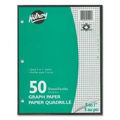 Binder Paper-50 Sheet Quad 5/Inch