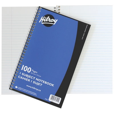 Notebook-Coil, 1-Subject 9.5X6 100 Page, Blue Cover