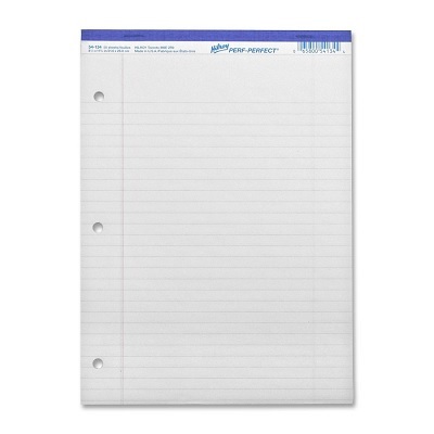 Writing Pad-Perfed, Letter Perf-Perfect 50 Sheet White 3-Hol