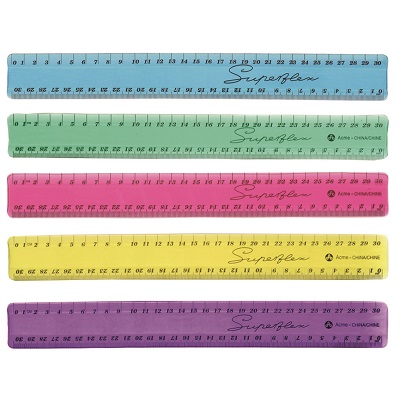 Ruler-30Cm Superflex Vinyl, Translucent Assorted