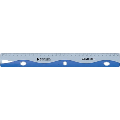 Ruler-30Cm, Antimicrobial Wave, Blue/Grey