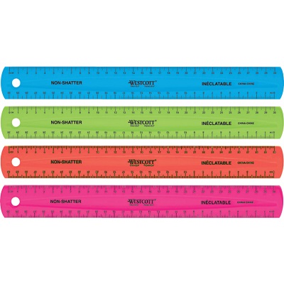 Ruler-12"/30Cm Non-Shatter, Neon Assorted