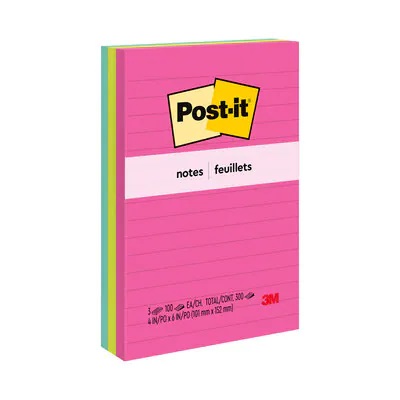Notes-Post-It, Lined 4X6 Poptimistic Collection
