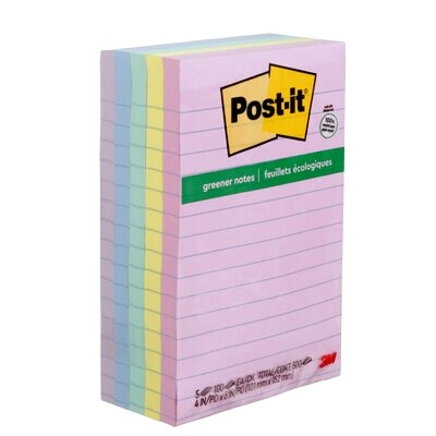 Notes-Post-It, Recycled 4X6 Lined Sweet Sprinkles Colletion