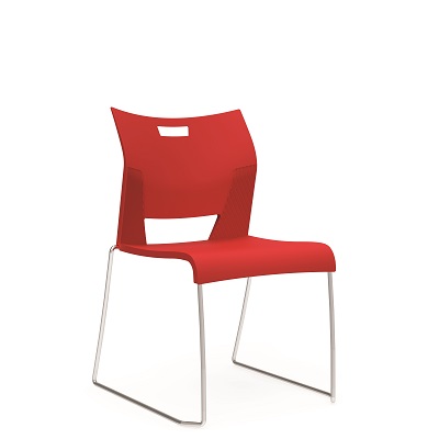 Chair-Stacking Duet Armless, Scarlet