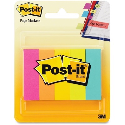 Page Markers-Post It 1/2X1-3/4 Fluorescent 50/Pad