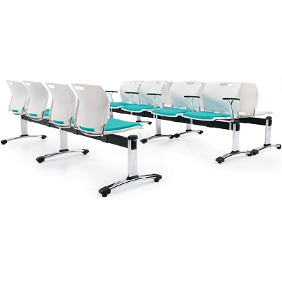 Seating-Beam Popcorn Seat,Armless, Uphol.Seat, Plastic Back