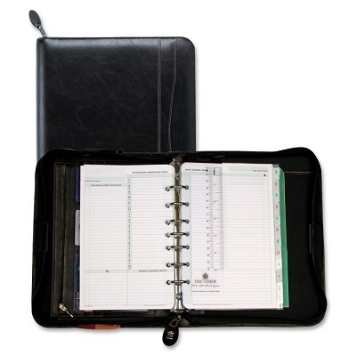 Organizer-Avalon, Desk Starter Set, Zipper, Black Undated