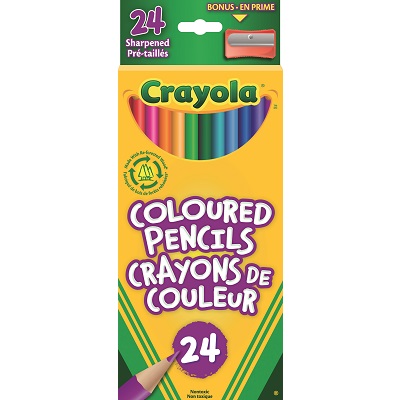 Pencil Set-Coloured, Crayola 24 Colours, Pre-Sharpened