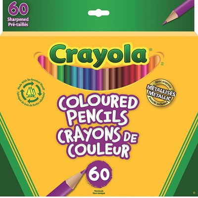 Pencil Set-Coloured, Crayola 60 Colours, Pre-Sharpened