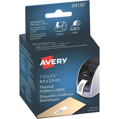Labels-Label Printer, Address 3-1/2X1-1/8 White 260/Box
