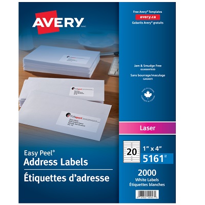 Labels-Address Easy Peel White 1X4 2000/Box
